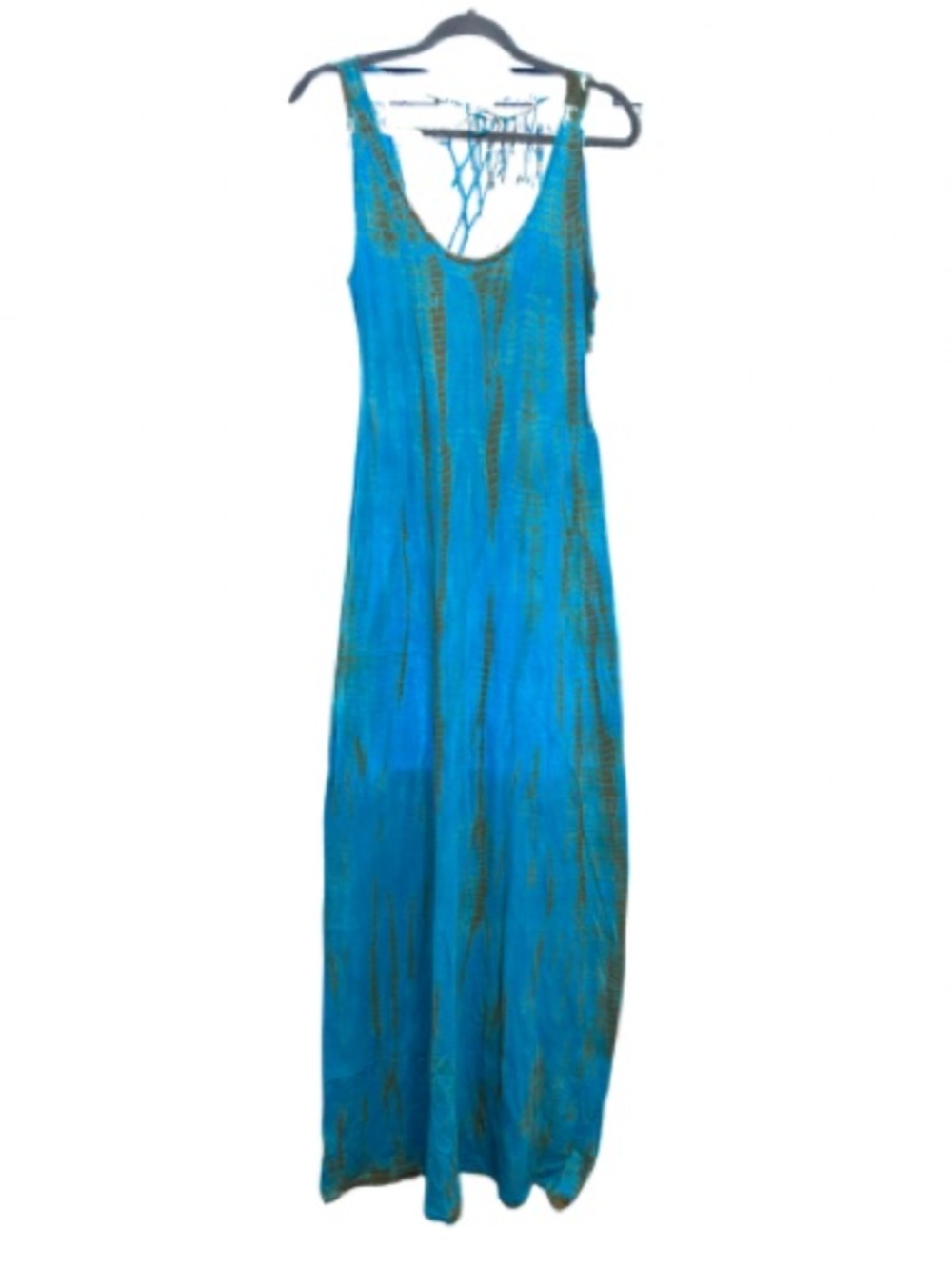 Buffalo David Bitton NWT Sleeveless Blue Tie Dye Boho Beachy Vacation Maxi Dress